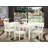 7 Piece Dining Room Table Set Consist of a Rectangle Kitchen Table with Butterfly Leaf and 6 Dining Chairs, Linen White-1495075834-1544599867