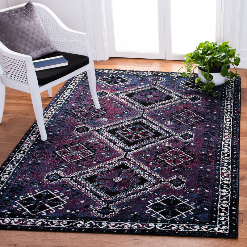 Tapis mauve / noir Drummans Southwestern, Rectangle 8 pi x 10 pi