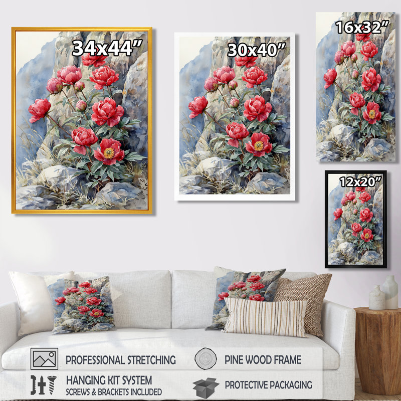 Banfield - Floral Wall Art, H 32 po x l 24 po, Reproduction encadrée d'une seule photo, Blanc