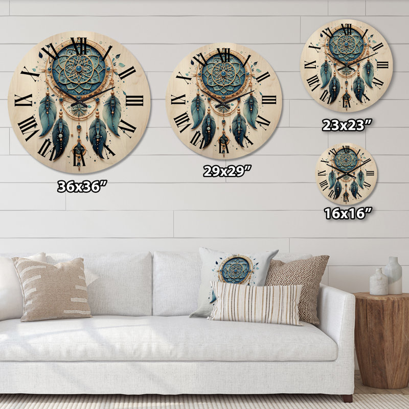 Horloge murale Blue Dream Catcher Minimalist Serenity IV - Paysages, Très grand