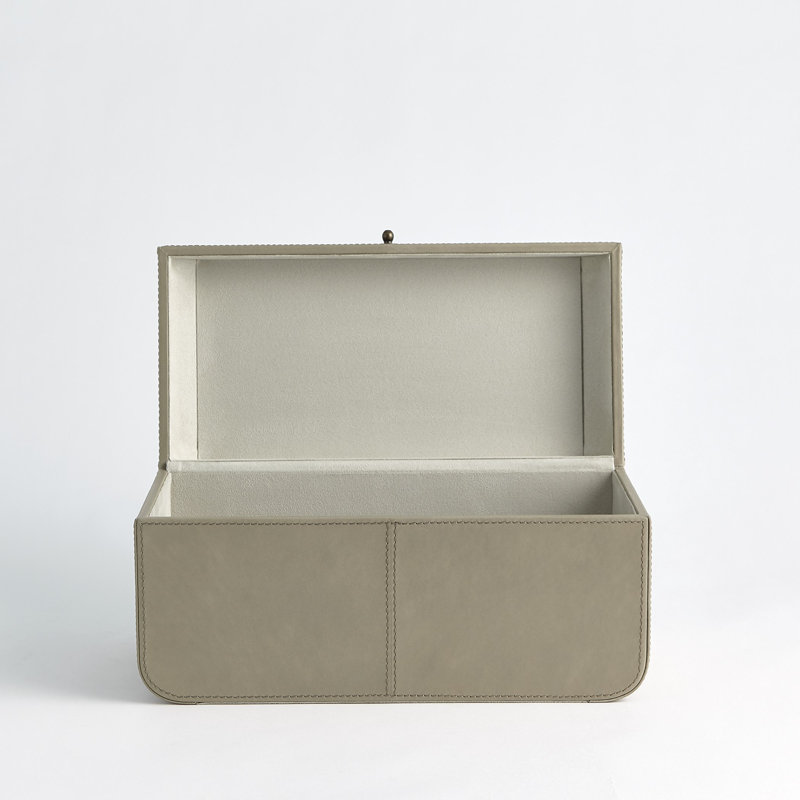 Curved Corner Box-Light Grey-Sm, Gray, 6.75" H x 9.5" W x 6.75" D