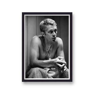 Steve Mcqueen Wrapped in Towel 1 Piece Single Picture Frame Wall Art
