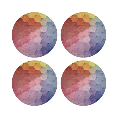 Hex Vegan Leather Round Pebble Placemat
