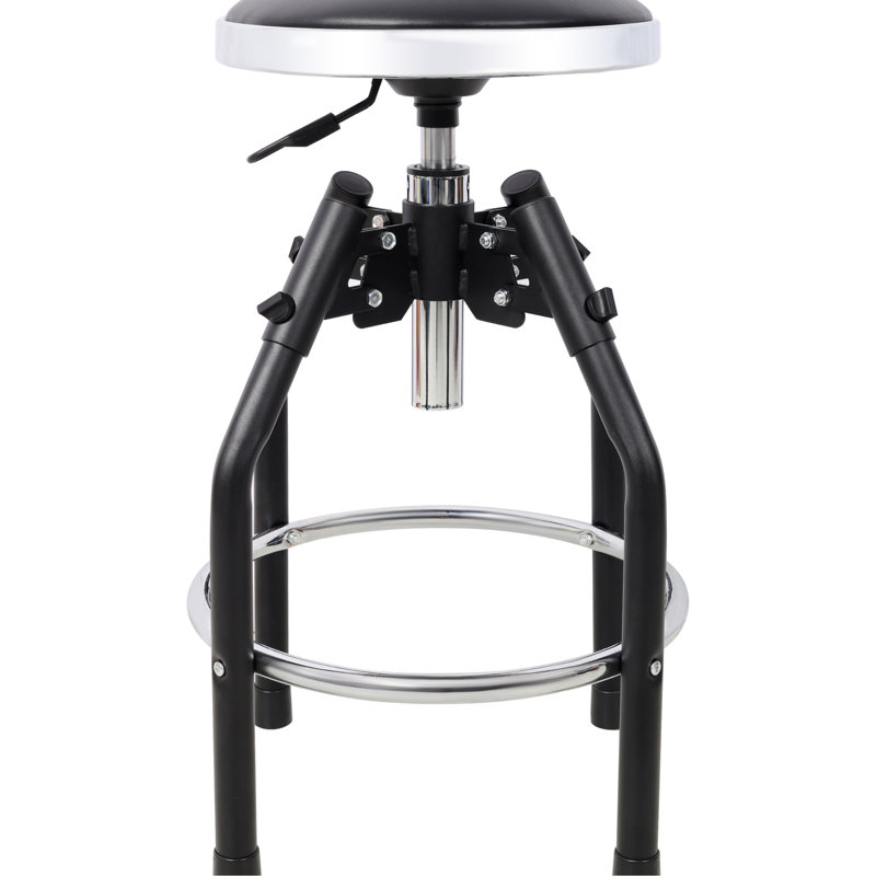 360 Swivel Foot Rest Heavy Duty Shop Stool, 13.7 - Inch Seat, 29 33.6 Adjustable Height, 330 Pound Capacity, Rest, Black Hydraulic Rotation, Soft Touch