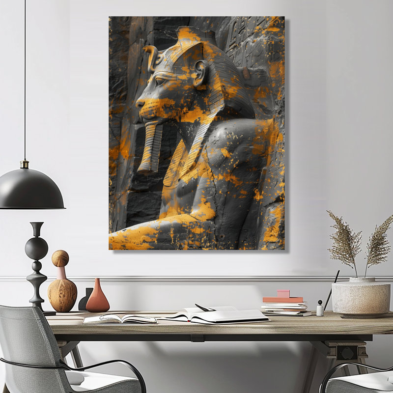  «Yellow Monicolin Sphinx Photo Mythical Creatures - Mythical Creatures, art mural, H 40 po x l 30 po x P 1,5 po