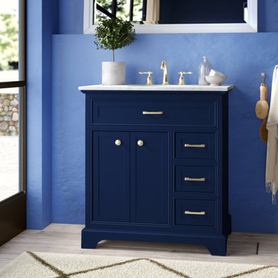 Hermes 32'' Single Bathroom Vanity with Marble Top