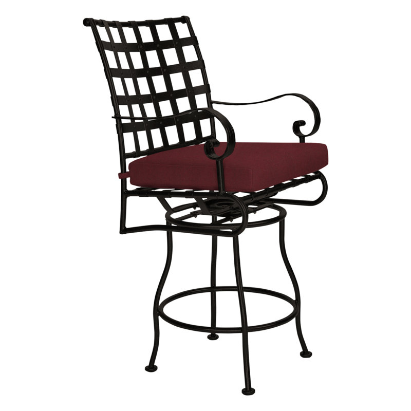 Classico Outdoor Bar Stool, Sash Denim, Carbon Black