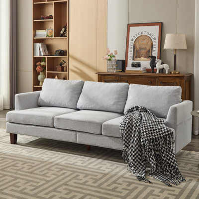 Fabric 3 Seater Couch With 2 USB, Comfortable Sectional Couches And Roosa For Living Room Bedroom Office Small Space, Easy Assembly & Comfy Cushion