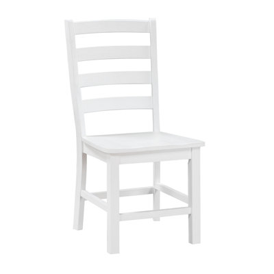 Of 2 White Side Chairs, Wooden, 250Lbs Weight Capacity Dining Chairs In Finish, Casual Design, Wooden Structure,