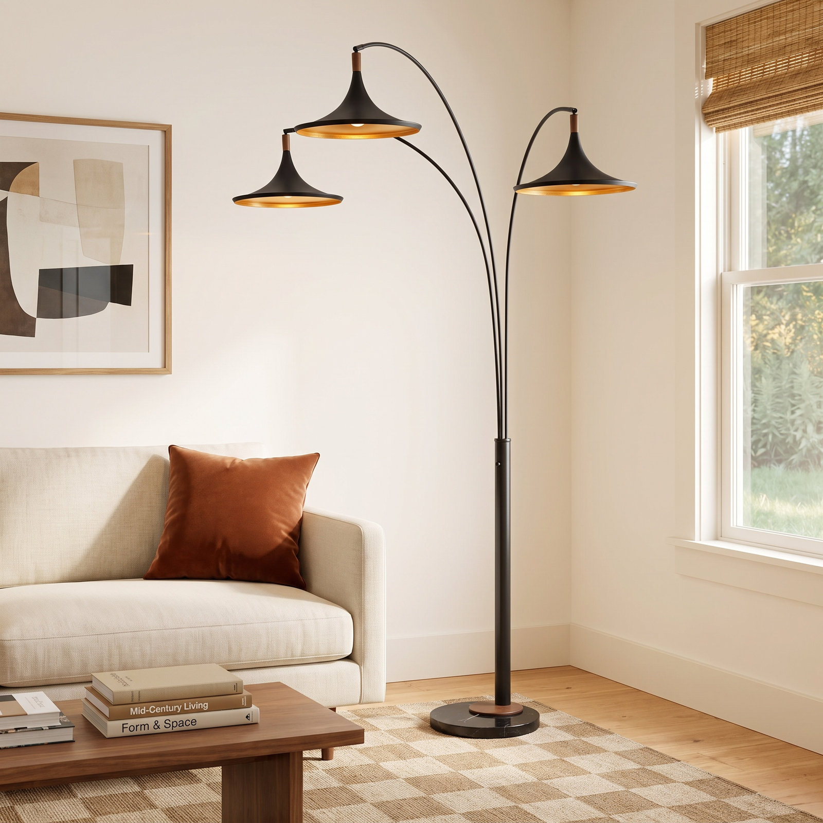 92" Dimmable Marble Floor Lamp