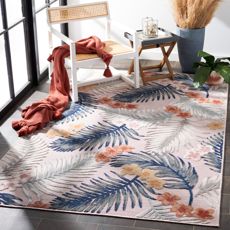 Songer Performance Floral Indoor/Outdoor Area Rug, Rectangle 8' x 10'