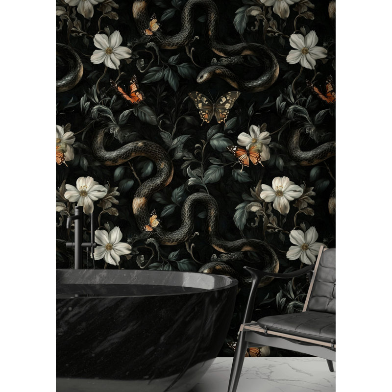 Papier peint floral papillon gothique