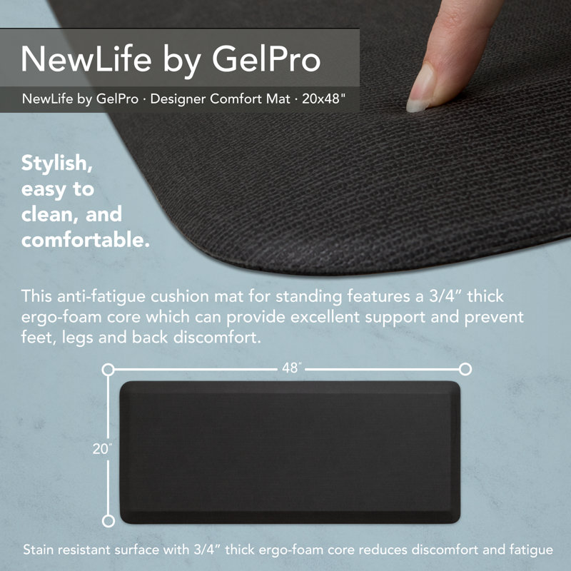 Charcoal Black Foam Anti-Fatigue Comfort Mat, 20" x 48"