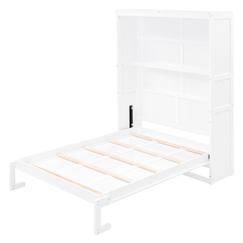 Lit blanc avec tablettes - Gain de place pour le gymnase à domicile et les petits appartements Armoire pliable confortable