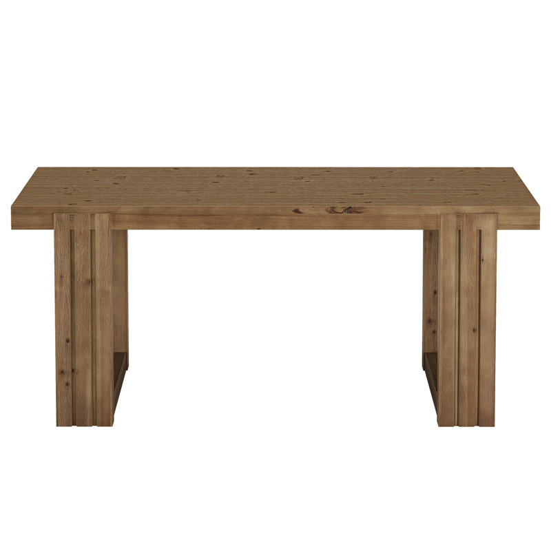 Bureau d'ordinateur 62 "en bois massif avec double caisson, bureau de direction pour bureau à la maison