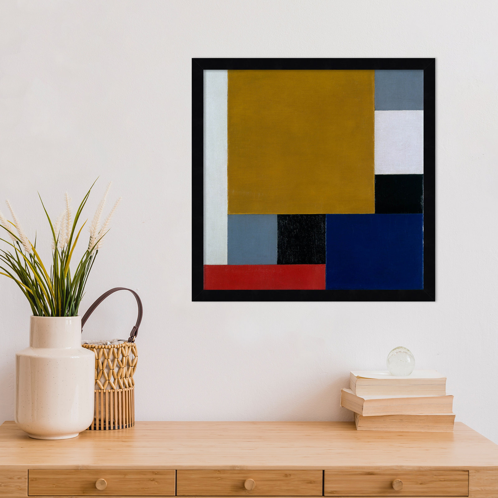 Dannette "Composition 22" Print, 17" H x 17" W, Black Paper Framed