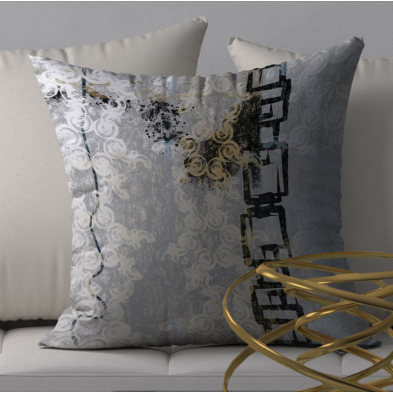 Abstract Reversible Throw Pillow, 18" x 18"