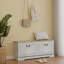 Banc de rangement pour chaussures avec 2 tiroirs rabattables et tablette réglable pour le vestibule, le couloir, la chambre à coucher - blanc antique