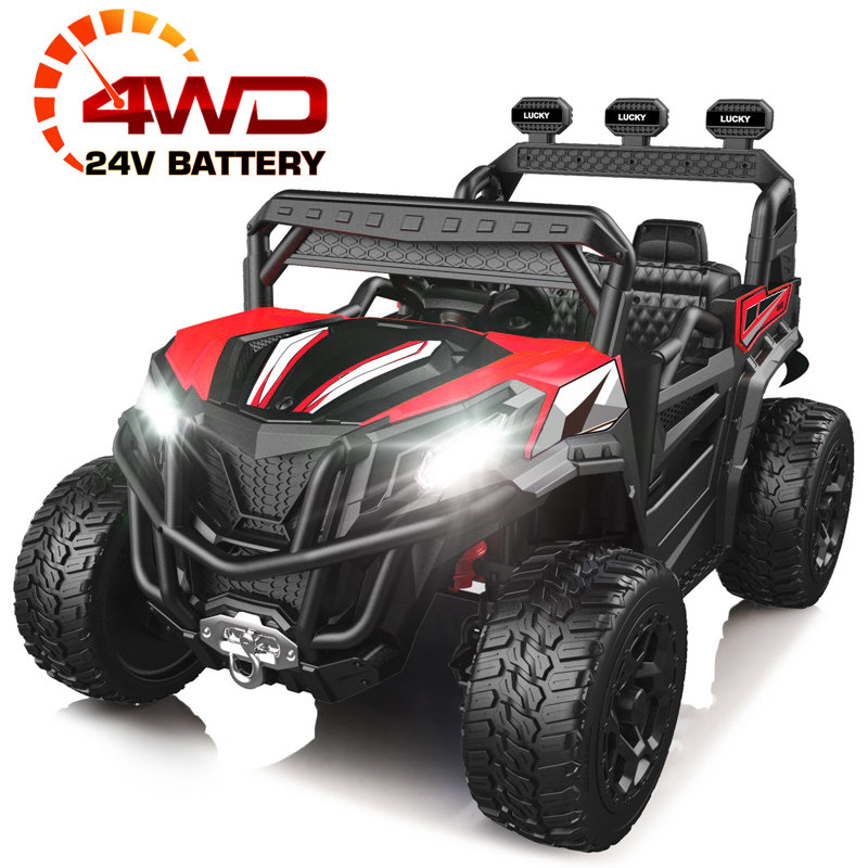 ARBELI 24V 1 Seater All-Terrain Vehicles Battery Powered Ride On Car,Toy with Remote Controll, Red