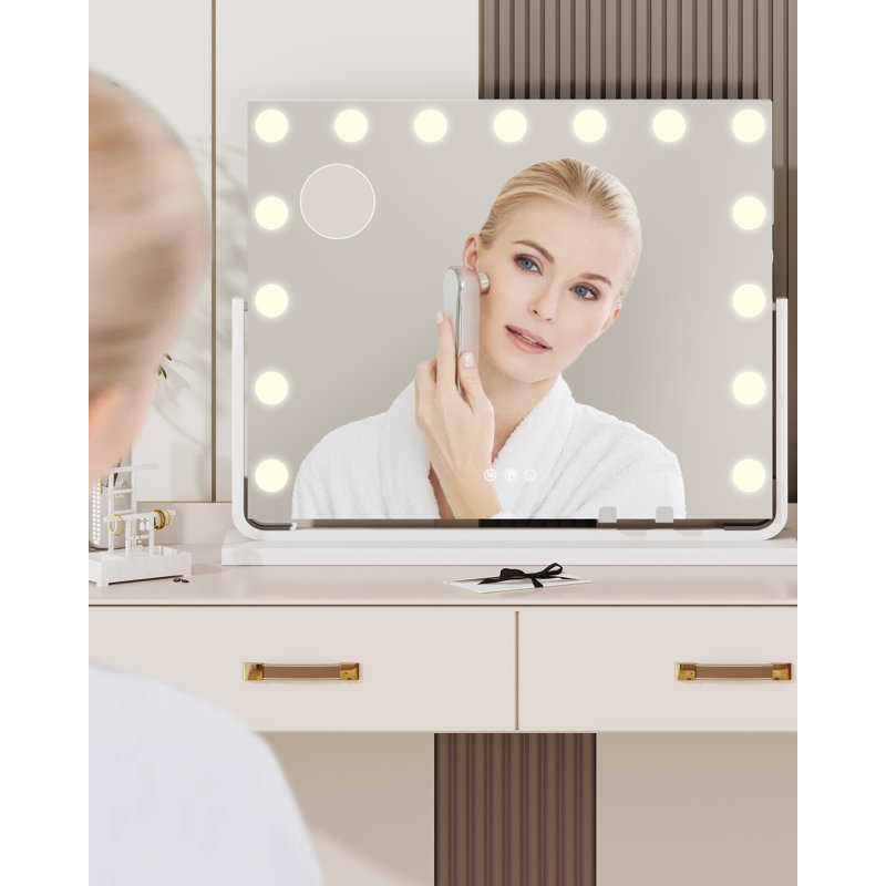 Denas Metal Rectangle Mirror with Hooks