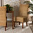 Burvin Rattan and Mahogany wood Side Chair in Brown