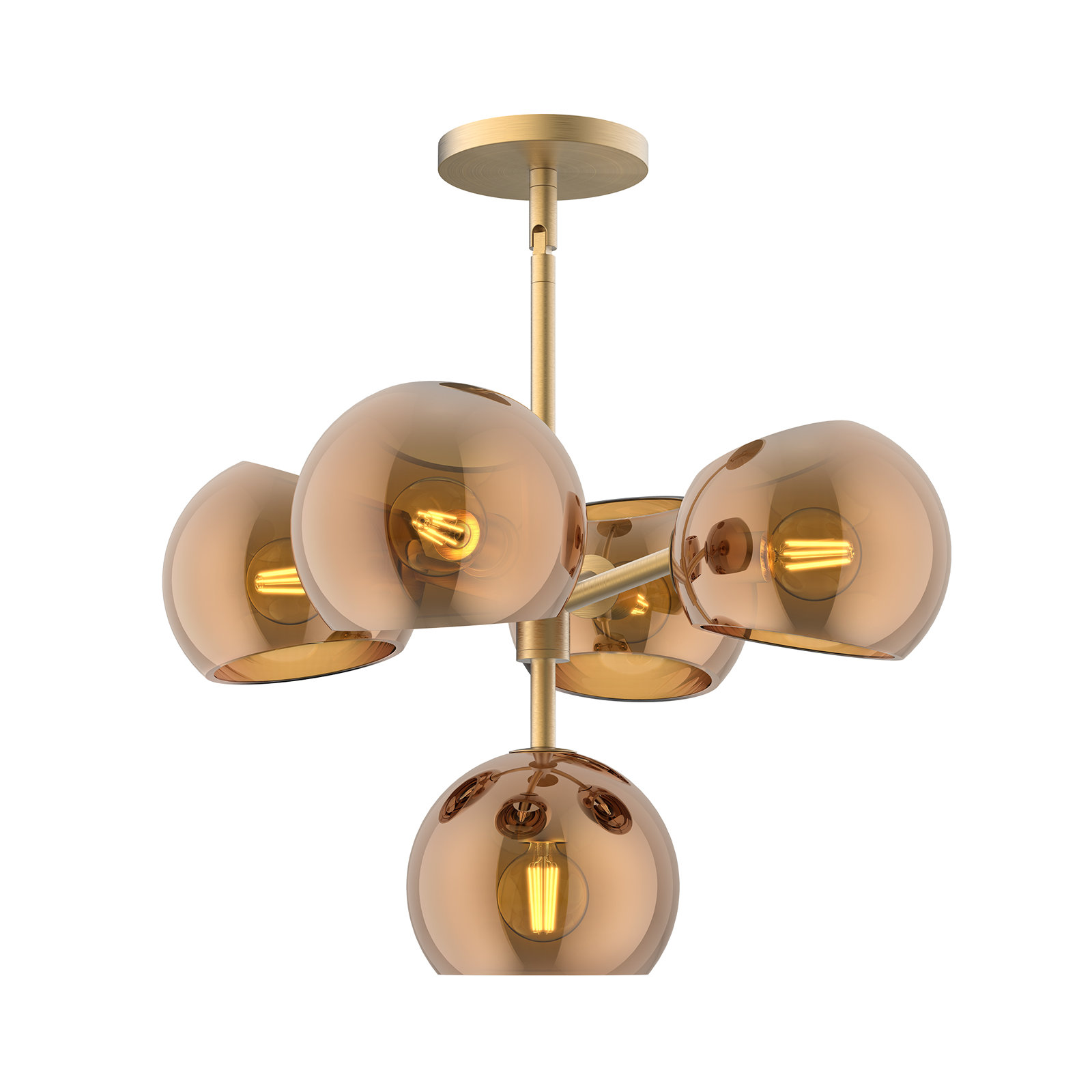 Willow 5 - Light Sputnik Chandelier, Brushed Gold, Copper