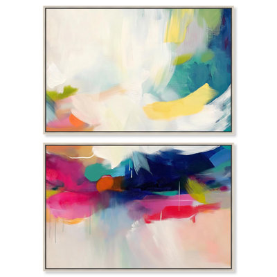 Riot of III Canvas Set of 2 Digital Abstract Art by Art Remedy