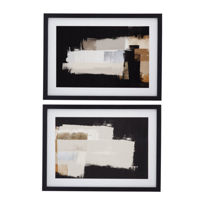 Sumatra, ensemble de 2 reproductions encadrées - moulures noir mat avec passe-partout blanc