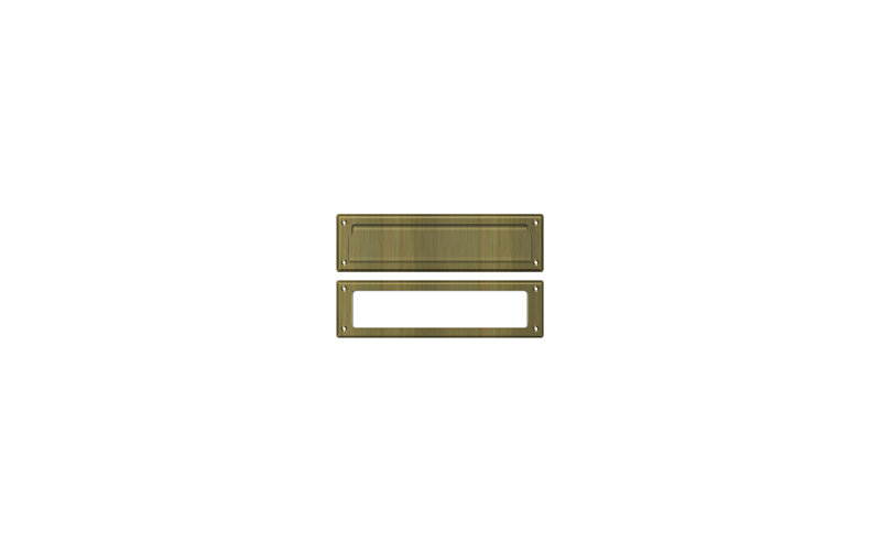 Deltana MS211U15A Mail Slot 13-1/8" with Interior Frame in Antique Nickel, Antique Brass