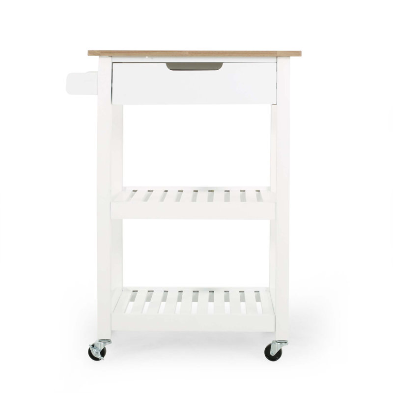 Chariot de cuisine compact en bois - Fonctionnel et élégant