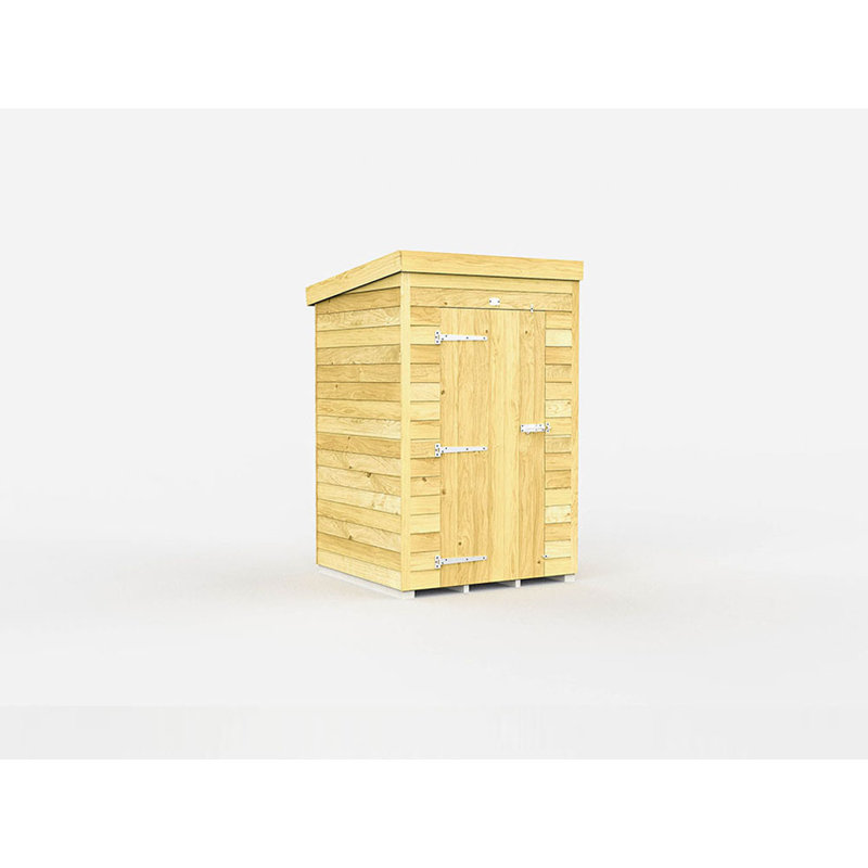 4ft x 4ft Pent Shed - Single Door without Windows