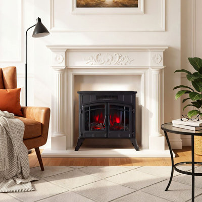 Marlow Home Co. 58.5cm W Black Electric Fireplace with 5120 BTU