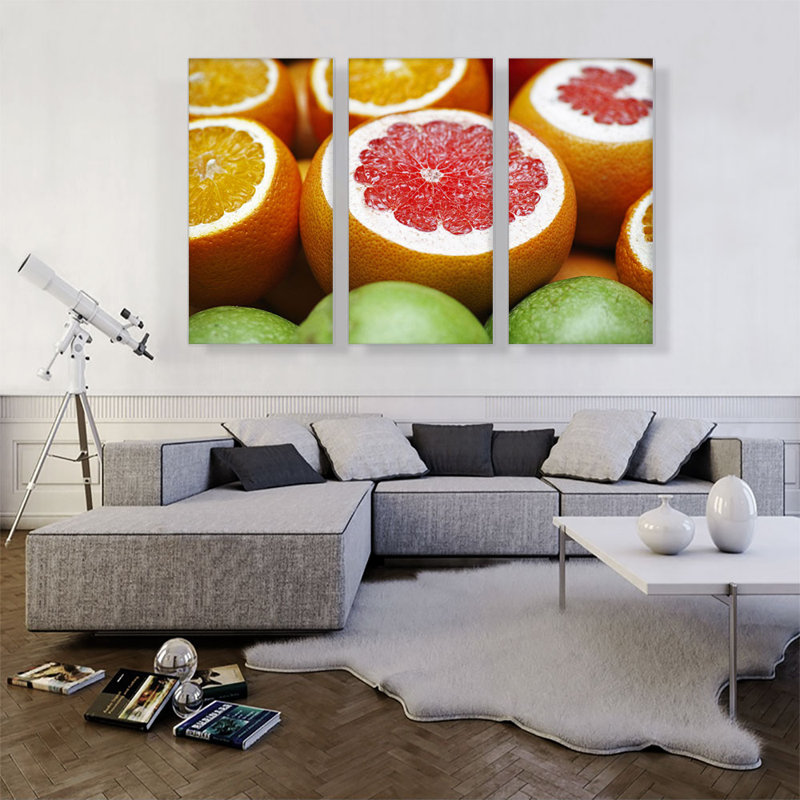 " Oranges Blood Orange Home Decor " 3 - Pieces, 40" H x 60" W x 0.75" D