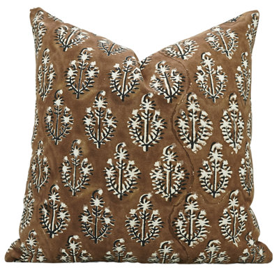 Fabdivine Neelgagan Block Print Pillow Cover Cotton Decorative Cushion, Handmade Artisan Home Décor 26X26 Inch