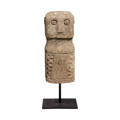 Statue de Sumba en pierre naturelle de style antique de 7 po avec support Lily's Living, sculpture d'art, collection décorative