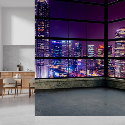 Modern City Buildings Peel & Stick Border