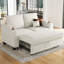 Bujesily Chenille Double Seat Sofa Pull Out Bed Sofa Couch For Apartment-443118029