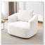 Fauteuil demi-tonneau pivotant en chenille avec coussin décoratif Chenille-697573824