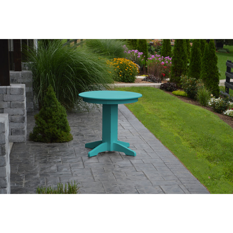 Nettie Round Outdoor Dining Table , 33'' in. W 33'' in. D, Aruba Blue