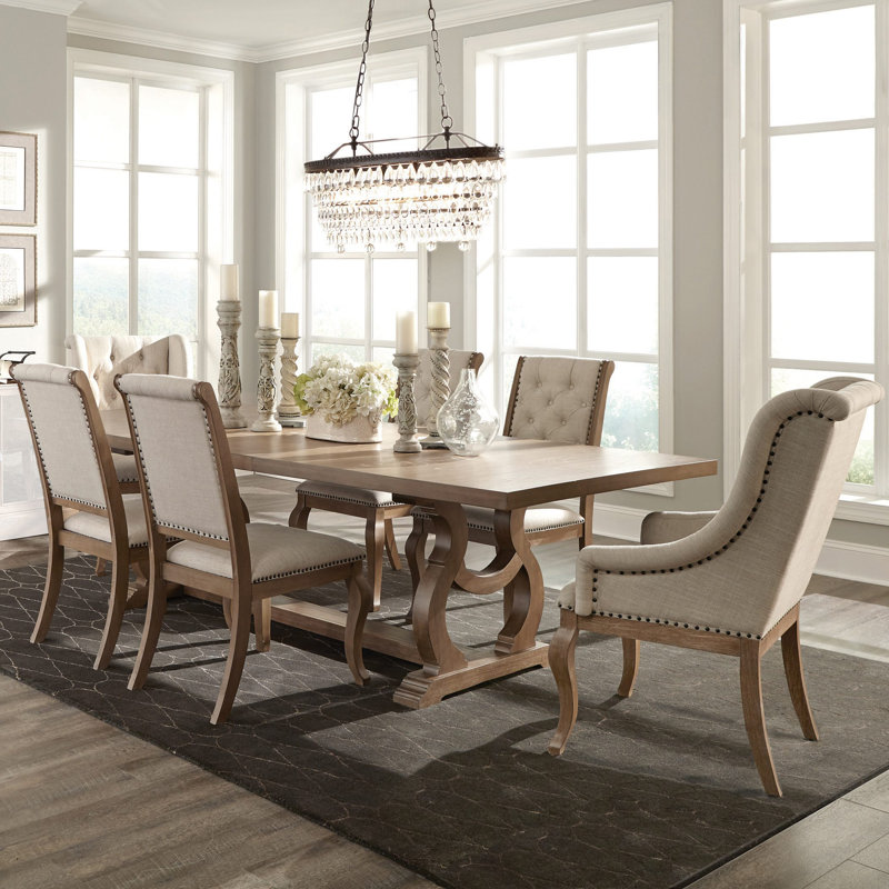 Seidman 6 - Person Extendable Trestle Dining Set