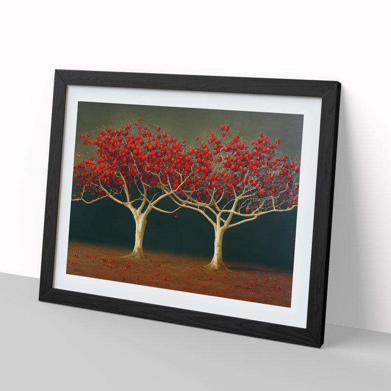 Beauteous Apple Trees - Framed Print, 25cm H x 34cm W x 2cm D, Black