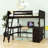 Wood Loft Bed with Desk and Shelves-70556375-123247229