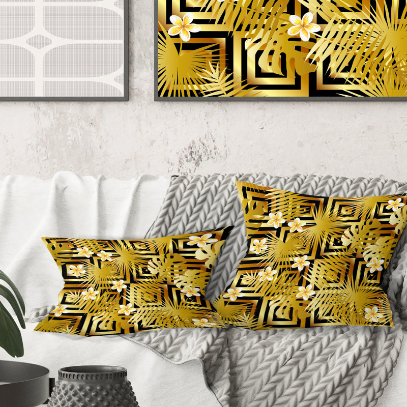 Motif moderne de luxe doré - Coussin Mid-Century