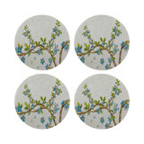 Cherry Blossom Vegan Leather Round Beaded Placemat