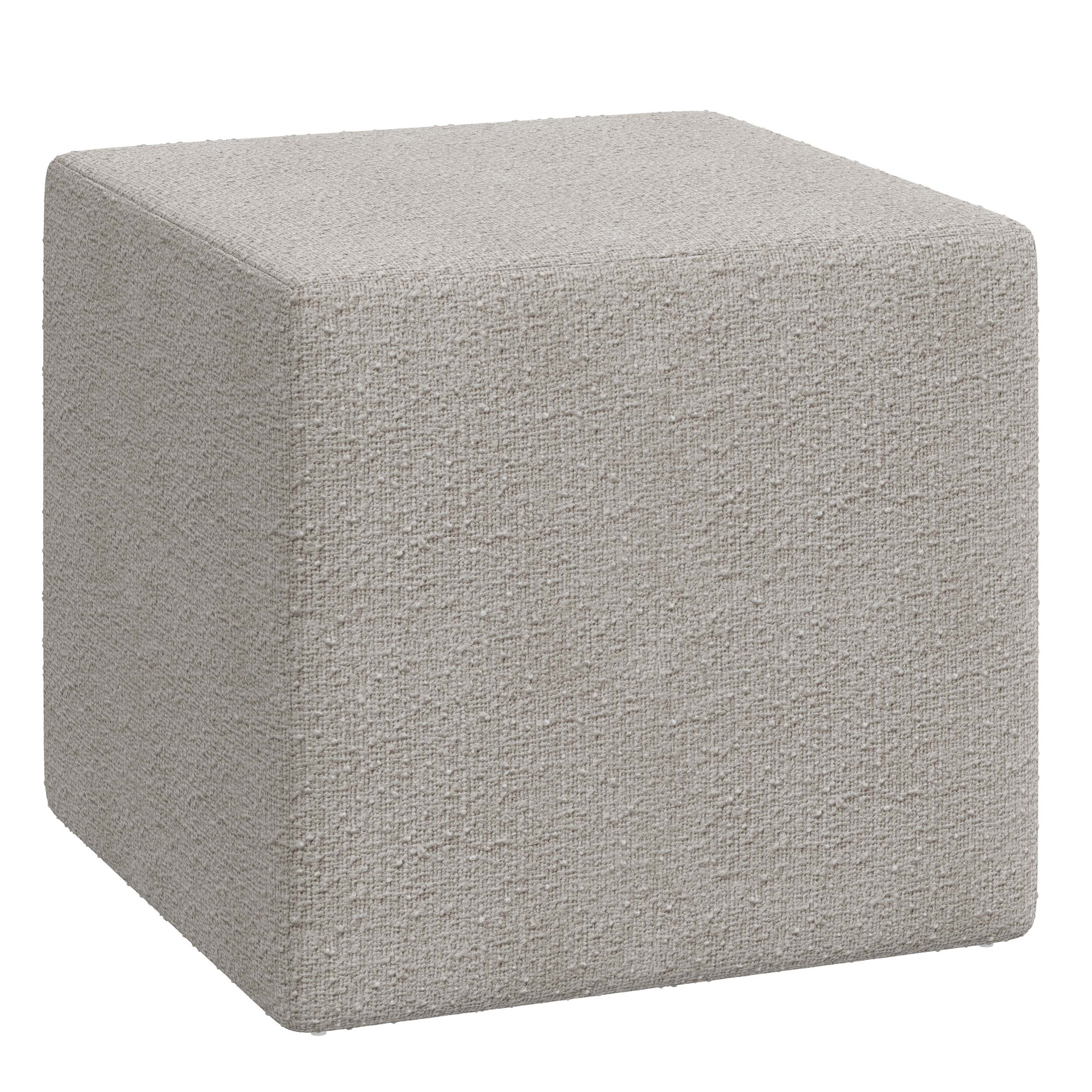 Bence Upholstered Ottoman, Classic Elephant Boucle