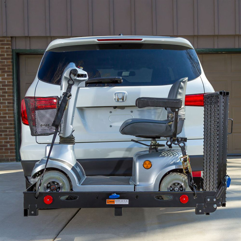 Silver Spring Folding Steel Scooter and Wheelchair Carrier with Ramp