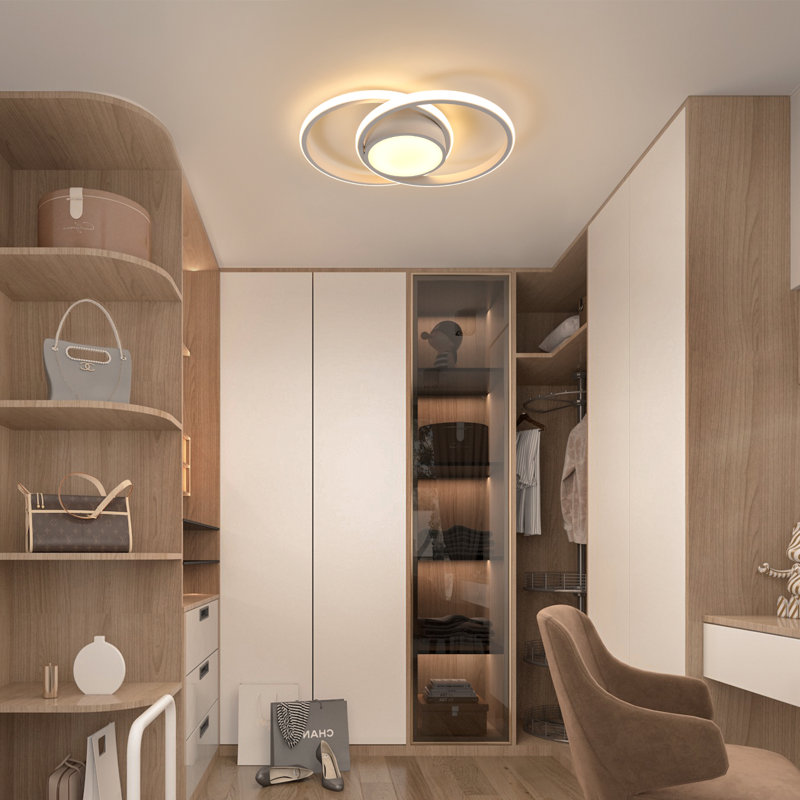 Plafonnier encastré double à DEL 2 lumières, Blanc, 3000 K