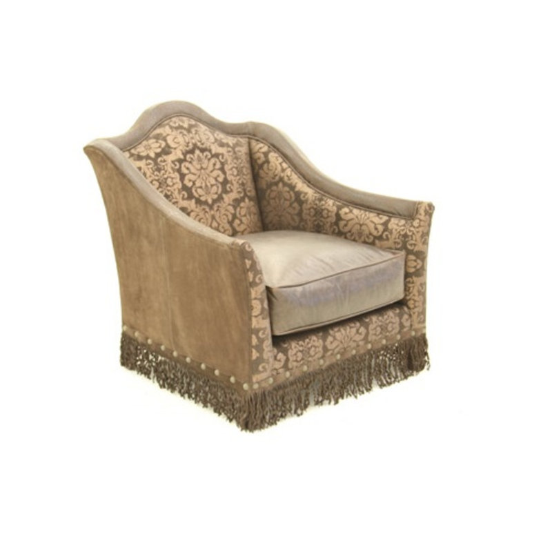 Armchair, Natural, Bella Pearl Performance Velvet, Brushy Bayou