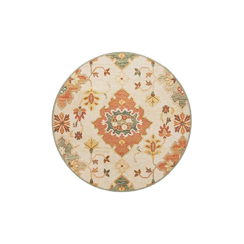 Tapis orange lavable à motif floral orange, Tapis de couloir 3 pi 3 po x 6 pi 7 po inclus