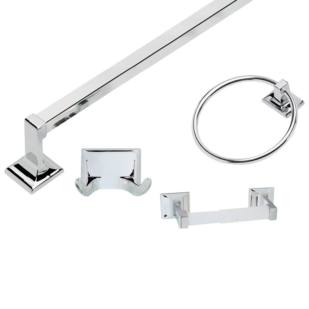 MOEN Hollyn 3-Piece Bathroom Accessory/Hardware Set with Toilet Paper  Holder, Towel Ring